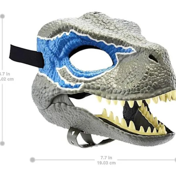 Velociraptor Blue Mask, Flerfärgad (grå) (1st)> Masker
