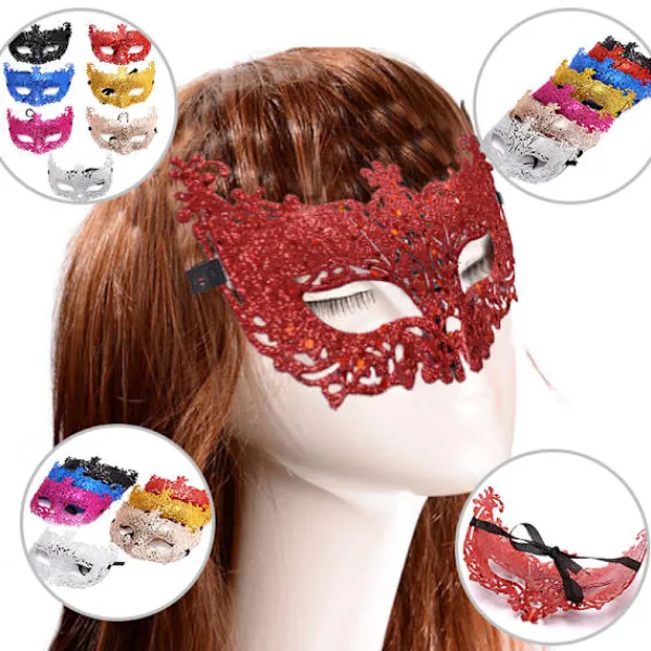 Venedig Sexig Golden Fox Mask Maskeraddräkt Dansmask> Masker