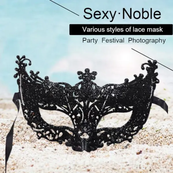 Venedig Sexig Golden Fox Mask Maskeraddräkt Dansmask Black> Masker