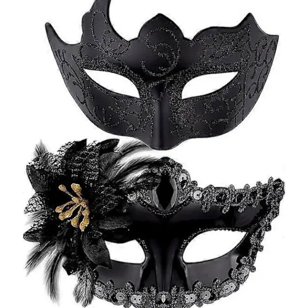 Venetiansk mask för par, maskeradmask, venetiansk spetsmask för kvinna, maskeradfest för man och kvinna> Masker