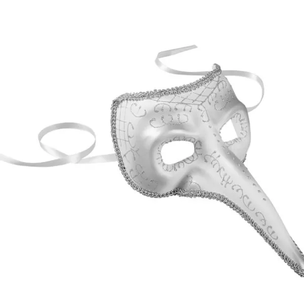 tectake Venetiansk mask med lång näsa och utsmyckningar> Masker