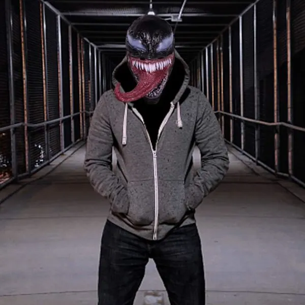 Venom Mask Latex Mask Cosplay Lång Tunga Cosplay Julfilm> Masker
