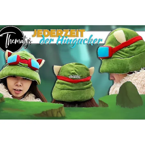 Vention Teemo League Of Legends Lol Mössa - Perfekt för utklädnad, karneval och cosplay - Kostym En> Huvudbonader