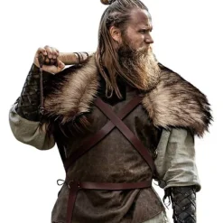 Viking syntetisk päls krage för kompis halsduk capelet wrap kostym tillbehör> Tillbehör
