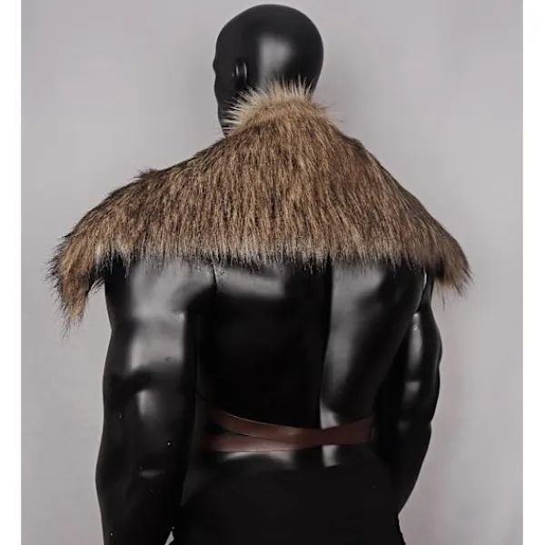 Viking syntetisk päls krage för kompis halsduk capelet wrap kostym tillbehör> Tillbehör