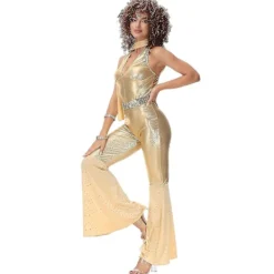 Vintage Rock Disco Kvinnlig Sångerska Halloween Cosplay kostym><noscript><img width=