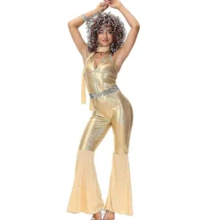 Vintage Rock Disco Kvinnlig Sångare Halloween Cosplay Kostym><noscript><img width=
