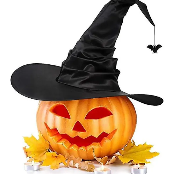 Vintage Ruched Witch Hat: Halloween-tillbehör för alla åldrar> Huvudbonader