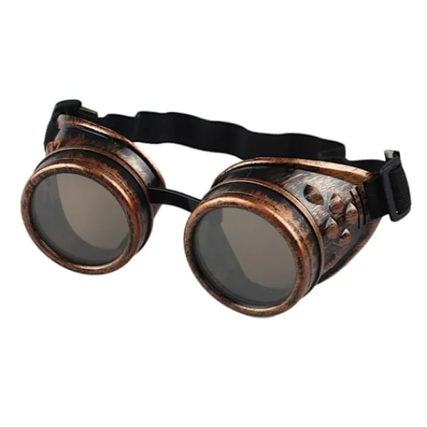 Vintage Viktorianska Steampunk Glasögon Svetsning Gotiska Cosp Röd Brons One Size> Tillbehör