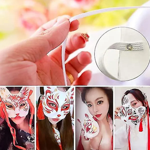 Vit pappersmask katt ansikte - 10 stycken, massa tom handmålad mask, personlig design, lämplig för Halloween utklädning cosplay> Masker