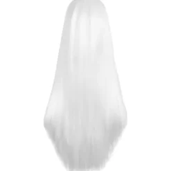(Vit)Färgglad panda lång rak cosplay peruk med lugg naturlig syntetisk hårperuk för kvinnor eller G><noscript><img width=