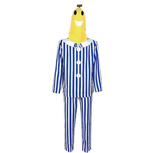 Vuxen Bananer i pyjamas Kostym Blå Vit Randig Tröja Byxor Med Bananhuvud Män Kvinnor Party Kostym Halloween Bästa Val Blå Vit Blå vit L | Fyndiq> Dräkter