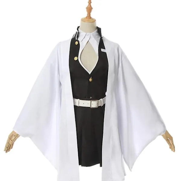 Vuxen Barn Demon Slayer Kimetsu No Yaiba Anime Kimono Kanroji Mitsuri Cosplay Kostym Halloween Kläder - Perfet Suit and wig> Dräkter