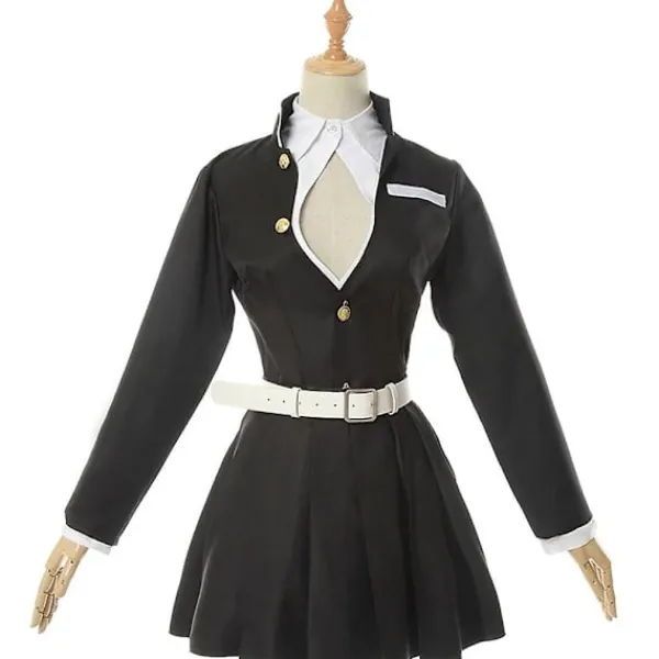 Vuxen Barn Demon Slayer Kimetsu No Yaiba Anime Kimono Kanroji Mitsuri Cosplay Kostym Halloween Kläder - Perfet Suit and wig> Dräkter
