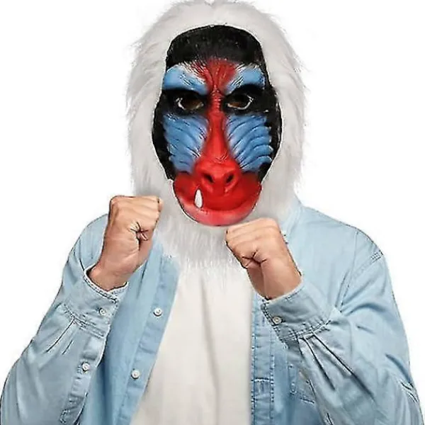 Vuxen Djur Babian Huvudmask, Halloween Djungel Schimpans Gorilla Apa Helhuvud Latex Mask Rekvisita För Kostymfest Cosplay-XS> Masker