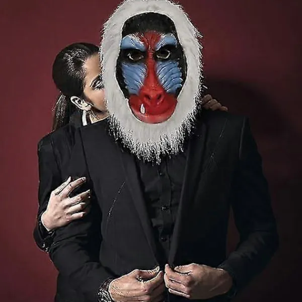 Vuxen Djur Babian Huvudmask, Halloween Djungel Schimpans Gorilla Apa Helhuvud Latex Mask Rekvisita För Kostymfest Cosplay-XS> Masker