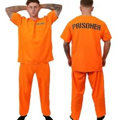 Vuxen Fånge Kostym Fånge Kostym Fågelbur Kostym För Halloween Fånge Kostym Män Fängelse Overall Kostym (Storlek L)> Dräkter