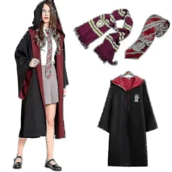 Vuxen Herr Dam Wizard Harry Potter Fancy Dress Kappadräkt 3st red> Dräkter