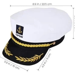 Vuxen Kapten Hatt Yachting Båt Sjöman Amiral Kostym Vit, One Size> Huvudbonader