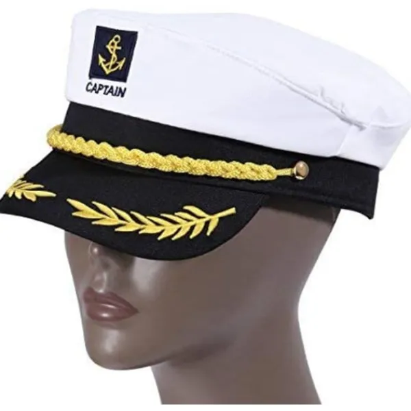 Vuxen Kapten Hatt Yachting Båt Sjöman Amiral Kostym Vit, One Size> Huvudbonader