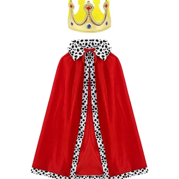Vuxen Kung Drottning Kostymset, Kungrock Drottningrock med Krona (Set om 2).> Tillbehör