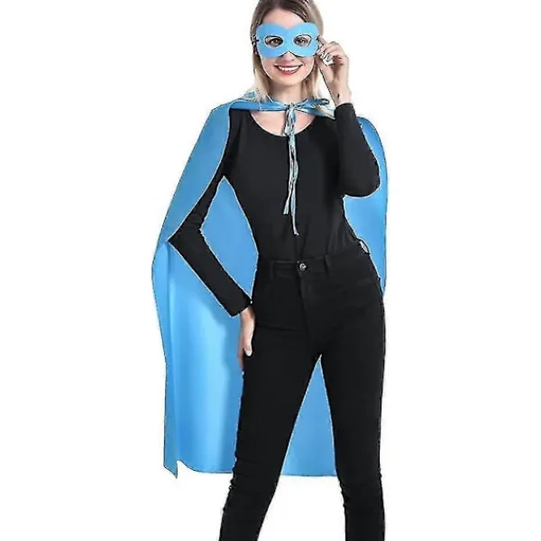 unbranded Vuxen Superhjälte Cape Och Mask För Man Och Kvinna - Halloween Vampyr Capes Festklänning Superhjälte Kostym> Dräkter