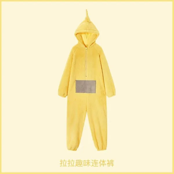 2024-vuxen Teletubbies Kostym Rolig Tinky Winky Onesies Po Lala Dipsy Cosplay Pyjamas Halloween Jul Sovkläder Jumpsuit S XL> Dräkter