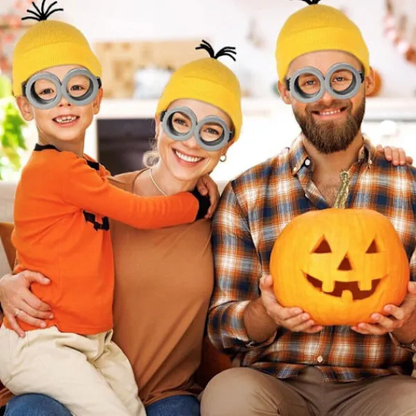Vuxna Barn Cosplay Minions Kostym Hatt Handskar Glasögon Maskerad Jul B Set (Overall+Hatt+Glasögon+Handskar ) B Set (Jumpsuit+Hat+Glasses+Gloves )-FM- B Set (Jumpsuit+Hat+Glasses+Gloves ) | Fyndiq> Dräkter
