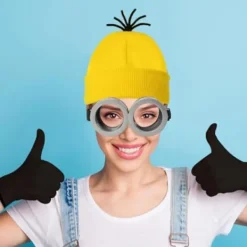 Vuxna Barn Cosplay Minions Kostym Hatt Handskar Glasögon Maskerad Jul Ett Set (Glasögon){ee} Ett Set (Glasögon) One Size><noscript><img width=