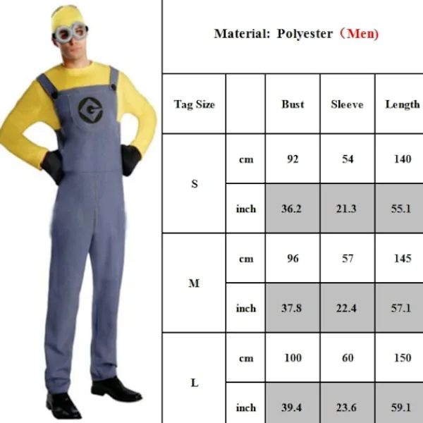 Vuxna Barn Minions Kostym Maskeraddräkt Cosplay Despicable Me Pojke Flicka Kläder .k M> Dräkter