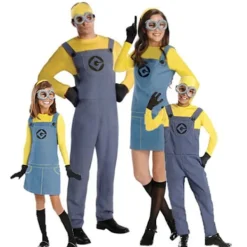 Vuxna Barn Minions Kostym Maskeraddräkt Cosplay Despicable Me Pojke Flicka Kläder .k M><noscript><img width=