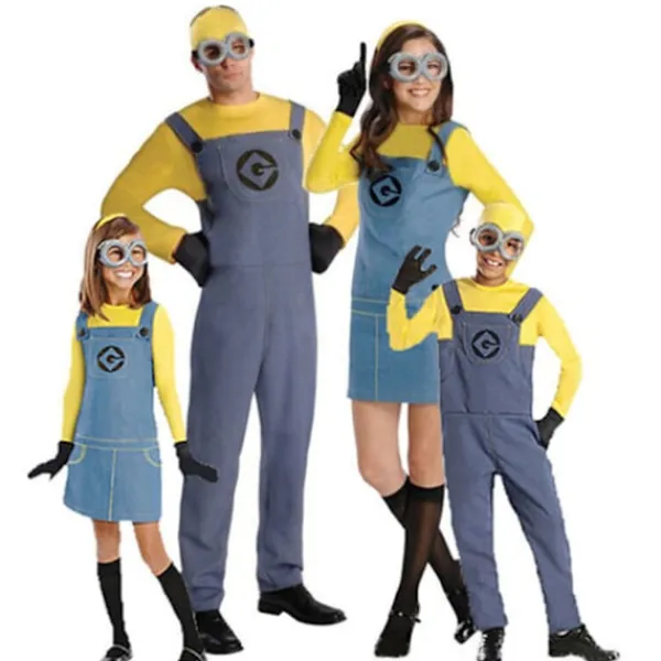 Vuxna Barn Minions Kostym Maskeraddräkt Cosplay Despicable Me Pojke Flicka Kläder .k M> Dräkter