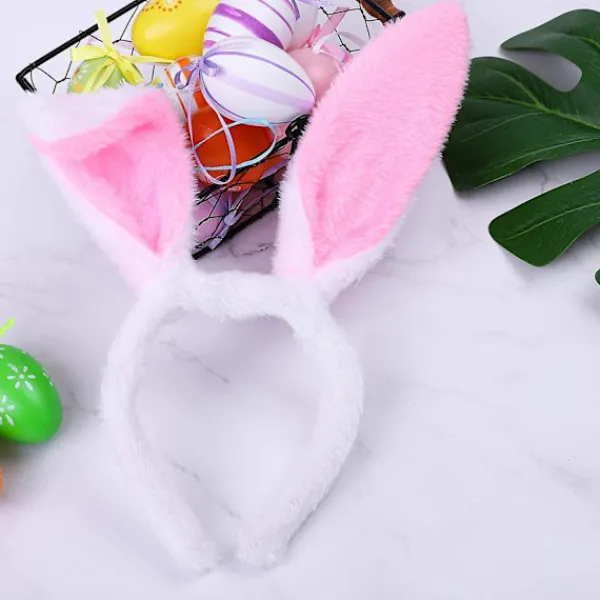 WABJTAM2 Pack Kaninhuvudband Öron Hårband Plysch Rosa> Huvudbonader