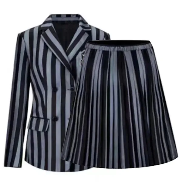 Wednesday Addams Kostym Nevermore Academy Barn Vuxen Uniform Klänning Kostym Cosplay Endast Hand One Size> Tillbehör