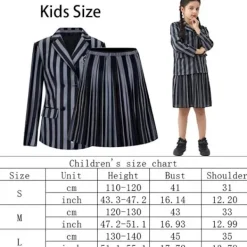 Wednesday Addams Kostym Nevermore Academy Barn Vuxen Uniform Klänning Kostym Cosplay Endast Hand-FA- One Size><noscript><img width=