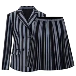 Wednesday Addams Kostym Nevermore Academy Barn Vuxen Uniform Klänning Kostym Cosplay Endast Hand-FA- One Size><noscript><img width=