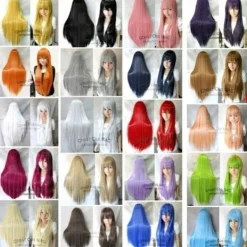 Wekity 80cm Vacker Charmig Cosplay Rak Hår Peruk, Vit><noscript><img width=