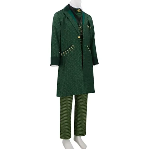 Wizard-kostym för män Wick Witch Cosplay Gotisk Medeltida Oz Jacka Grön Kappa Halloween Warlock Uniform S> Dräkter