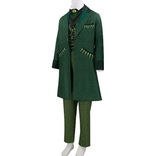 Wizard-kostym för män Wick Witch Cosplay Gotisk Medeltida Oz Jacka Grön Kappa Halloween Warlock Uniform S> Dräkter