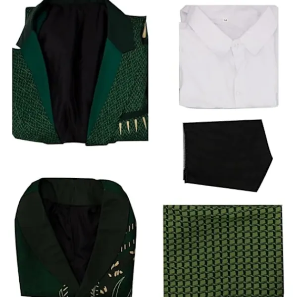 Wizard-kostym för män Wick Witch Cosplay Gotisk Medeltida Oz Jacka Grön Kappa Halloween Warlock Uniform S> Dräkter