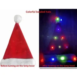 XHW Lysande Julhatt Tomtehatt Med LED-lampor Blinkande Tomtehatt för Vuxna och Barn Julklappar Tomtehatt Julhatt Julhelg><noscript><img width=