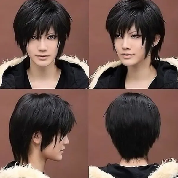 {XJ} Pojkar/Mäns Kylin Svart Hårfärg Peruk Män Manlig Svart Kort Anime Cosplay> Peruker