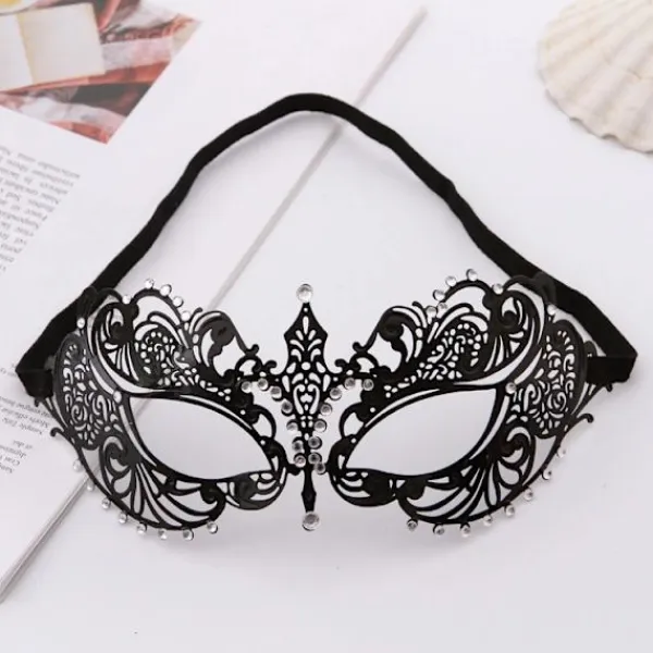 {xj}Halloweenmask i smidesjärn, ihålig diamantmask Ba> Masker