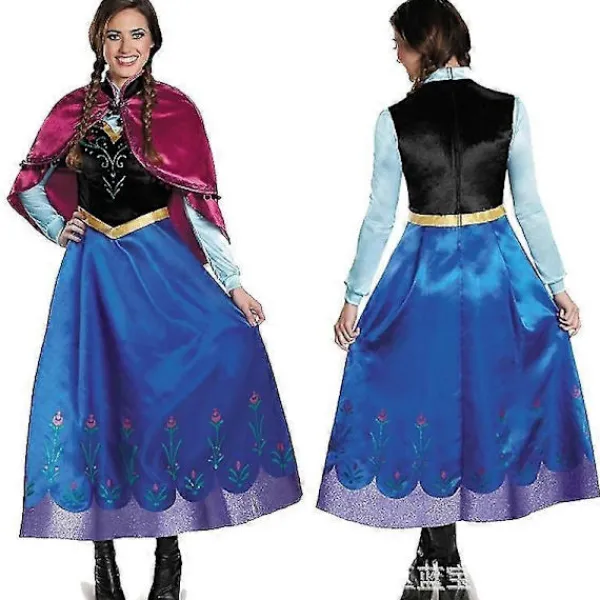 {xjxj} Vuxen Prinsessa Anna Elsa Kostym Jul Cos Maskerad Klädsel - Anna> Dräkter