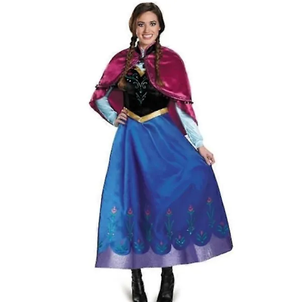 {xjxj} Vuxen Prinsessa Anna Elsa Kostym Jul Cos Maskerad Klädsel - Anna> Dräkter