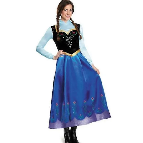 {xjxj} Vuxen Prinsessa Anna Elsa Kostym Jul Cos Maskerad Klädsel - Anna> Dräkter