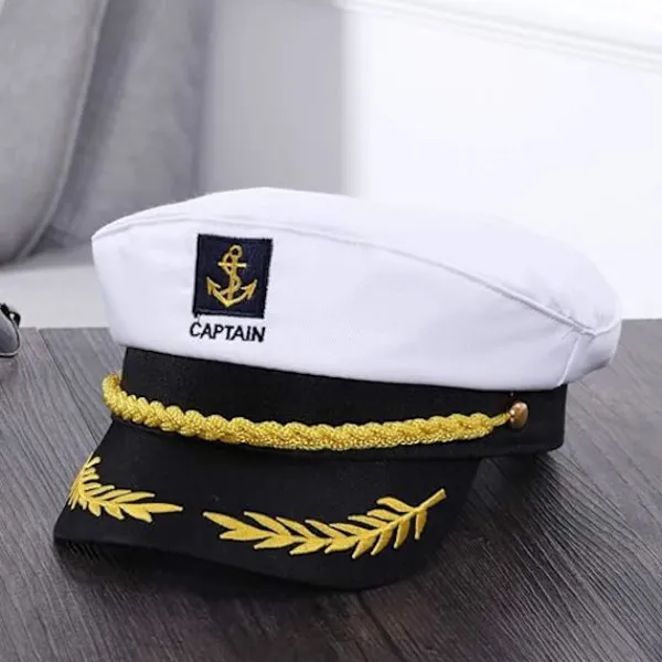 Yachtkaptenhatt för Vuxna Skeppsseglarehatt Admiralhatt för Män Kvinnor Barn> Huvudbonader