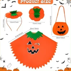 Yezmo Pumpa Tillbehör, för Halloween med Godisväska och Hårband för Vuxna Kvinnor och Män, Cosplay för Vuxna Kvinnor> Dräkter