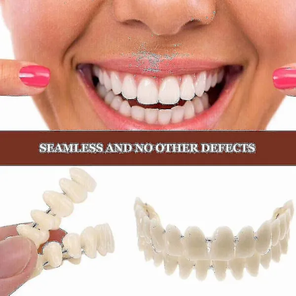 Yougang Boutique Smile Snap On Falska Tänder Övre Nedre Tandfasader Lösproteser Tandskydd Set_Speciella gåvor> Tillbehör