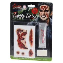 Sweden Quickstyle Zombie Sårtatueringar och Blod Köttsår Halloween Maskerad one size> Smink
